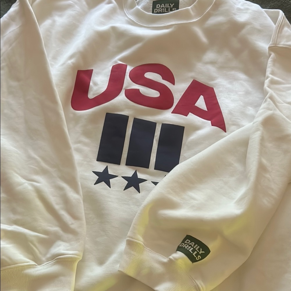 Daily Drills Red and White Crewneck Sweater